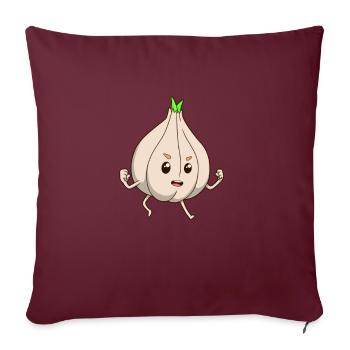 Comic Knoblauch - Sofakissenbezug 45 x 45 cm - Burgunderrot - Vorne