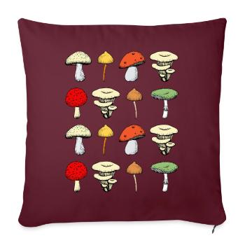 Cottagecore Aesteic Pilz Foraging Fungi - Housse de coussin décorative 45 x 45 cm - bordeaux - Devant
