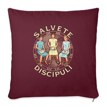 Les élèves en cours romains - profs de latin - Housse de coussin décorative 45 x 45 cm - bordeaux - Devant