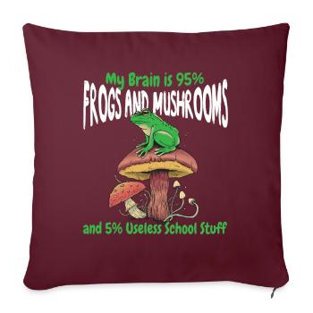 Cottagecore Aesthetic Froschs And Pilz - Housse de coussin décorative 45 x 45 cm - bordeaux - Devant