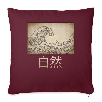 Dark Academia Aesthetic Great Wave Off Kanagawa - Housse de coussin décorative 45 x 45 cm - bordeaux - Devant