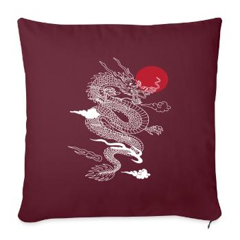Dragon japonais Asia Fantasy - Housse de coussin décorative 45 x 45 cm - bordeaux - Devant