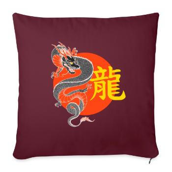 Dragon japonais Symbole Fantasy - Housse de coussin décorative 45 x 45 cm - bordeaux - Devant