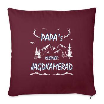 Chasseurs - Le petit camarade de chasse de papa - Housse de coussin décorative 45 x 45 cm - bordeaux - Devant