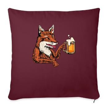 Prost - Fuchs trinkt Bier - Bierfest - Sofakissenbezug 45 x 45 cm - Burgunderrot - Vorne