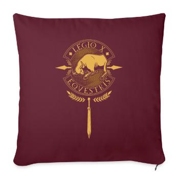 Legio X Equestris - Römische Legion - Sofakissenbezug 45 x 45 cm - Burgunderrot - Vorne