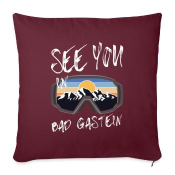 Bad Gastein Skifahren Berg Snowboarden Österreich - Sofakissenbezug 45 x 45 cm - Burgunderrot - Vorne