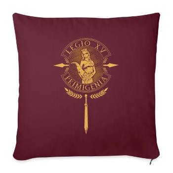 Legio XV Primigenia - Légion romaine - Housse de coussin décorative 45 x 45 cm - bordeaux - Devant