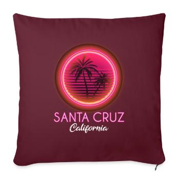 Santa Cruz Californie Coucher de soleil 70s années 80 - Housse de coussin décorative 45 x 45 cm - bordeaux - Devant