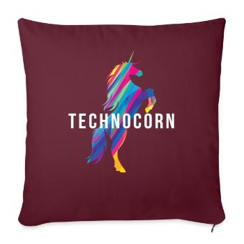 Technocorn Repeat Festival EDM Musik - Sofakissenbezug 45 x 45 cm - Burgunderrot - Vorne