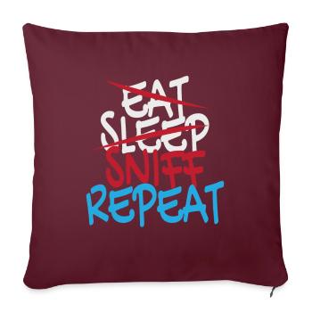 Eat Sleep Sniff Repeat Festival EDM Rave - Sofakissenbezug 45 x 45 cm - Burgunderrot - Vorne