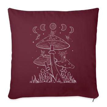Fairycore Esthétique Fée-Champignon-Lune Phases - Housse de coussin décorative 45 x 45 cm - bordeaux - Devant