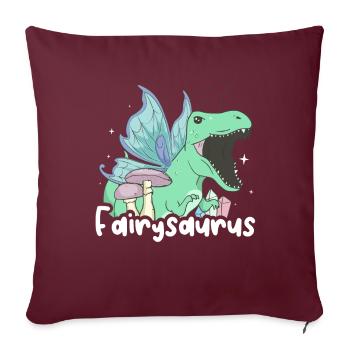 Fairycore Esthétique Fée Fée Dinosaure Fairysaurus - Housse de coussin décorative 45 x 45 cm - bordeaux - Devant