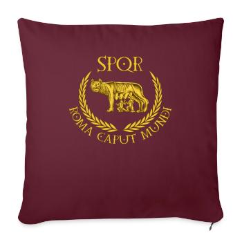 SPQR - Roma Caput Mundi - Kapitolinische Wölfin - Sofakissenbezug 45 x 45 cm - Burgunderrot - Vorne