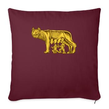 Loup du Capitole - Housse de coussin décorative 45 x 45 cm - bordeaux - Devant