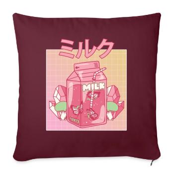 Fairycore Aesthetic Fee Carton de lait japonais - Housse de coussin décorative 45 x 45 cm - bordeaux - Devant