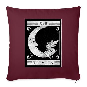 Fairycore Esthétique La Carte de Tarot De La Fée de la Lune - Housse de coussin décorative 45 x 45 cm - bordeaux - Devant