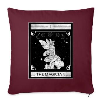 Esthétique Fairycore La carte de tarot de fée magicien - Housse de coussin décorative 45 x 45 cm - bordeaux - Devant