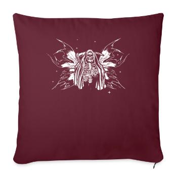 Fairycore Aesthetic Fee Skeleton Grim Reaper Goth - Housse de coussin décorative 45 x 45 cm - bordeaux - Devant