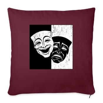 Théâtre Masque Drame Comédie et Tragédie Vendanges De Raisin - Housse de coussin décorative 45 x 45 cm - bordeaux - Devant