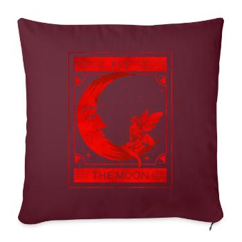 Fairycore Esthétique Tarot Carte La Fée Lune - Housse de coussin décorative 45 x 45 cm - bordeaux - Devant