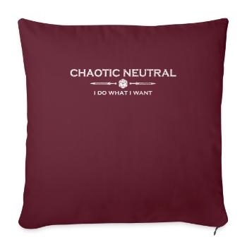 D20 Rollenspiel Gesinnung - Chaotic Neutral - Sofakissenbezug 45 x 45 cm - Burgunderrot - Vorne