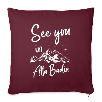 Alta Badia Snowboarden Wandern und Ski fahren - Sofakissenbezug 45 x 45 cm - Burgunderrot - Vorne