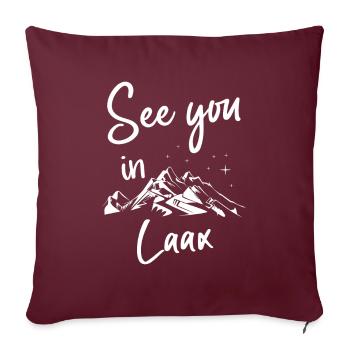 Laax Snowboard Suisse randonnée et ski - Housse de coussin décorative 45 x 45 cm - bordeaux - Devant