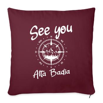 Alta Badia Snowboarden Wandern und Ski fahren - Sofakissenbezug 45 x 45 cm - Burgunderrot - Vorne