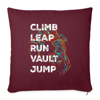 Climb LEap Run Vault Jump Parkour - Sofakissenbezug 45 x 45 cm - Burgunderrot - Vorne