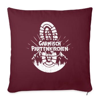 Garmisch Partenkirchen Skifahren Berg Wandern - Sofakissenbezug 45 x 45 cm - Burgunderrot - Vorne