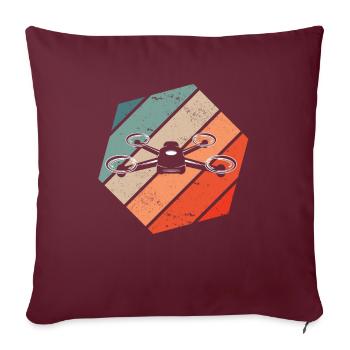 Vintage Drone - Housse de coussin décorative 45 x 45 cm - bordeaux - Devant