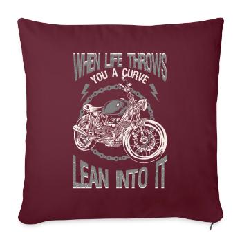 La vie jette la courbe Lean Into It Motos Motard - Housse de coussin décorative 45 x 45 cm - bordeaux - Devant