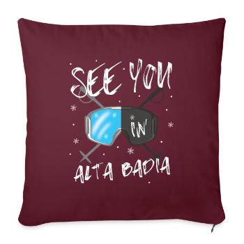 Alta Badia Snowboarden Wandern und Ski fahren - Sofakissenbezug 45 x 45 cm - Burgunderrot - Vorne