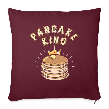 Pancake King Pancakes Frühstück Papa Familienvater - Sofakissenbezug 45 x 45 cm - Burgunderrot - Vorne
