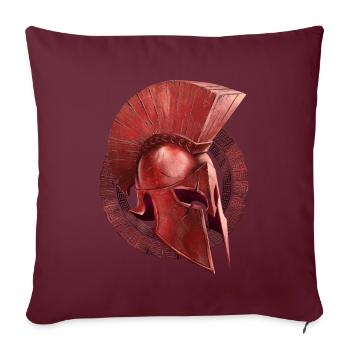 spartaner helm rot sparta symbol greek - Sofakissenbezug 45 x 45 cm - Burgunderrot - Vorne