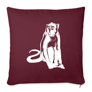 Singe Singe Animal - Housse de coussin décorative 45 x 45 cm - bordeaux - Devant