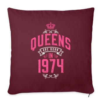 Queens born in 1974 - Sofakissenbezug 45 x 45 cm - Burgunderrot - Vorne