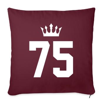75 Couronne numérique - Housse de coussin décorative 45 x 45 cm - bordeaux - Devant