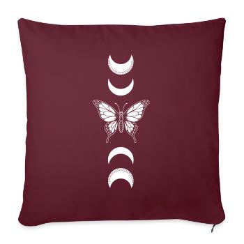 Monarch Butterfly Moon Soft Grunge Esthétique - Housse de coussin décorative 45 x 45 cm - bordeaux - Devant