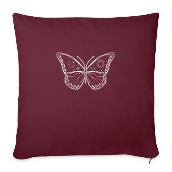 Esthétique Céleste Papillon Galaxie Soleil Lune - Housse de coussin décorative 45 x 45 cm - bordeaux - Devant