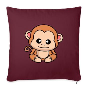 Affe Comic Tier - Sofakissenbezug 45 x 45 cm - Burgunderrot - Vorne