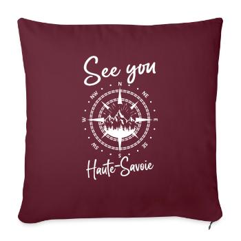 Haute-Savoie France randonnée et ski - Housse de coussin décorative 45 x 45 cm - bordeaux - Devant