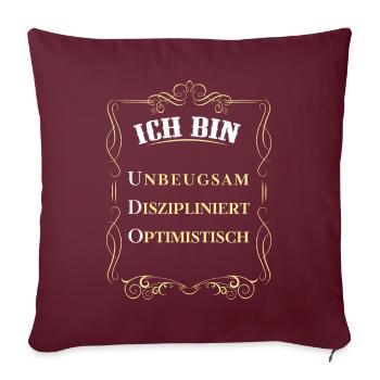 Für den besten Menschen - Ich bin Udo - Sofakissenbezug 45 x 45 cm - Burgunderrot - Vorne