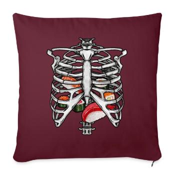 Esthétique japonaise Skeleton Rib Cage Sushi Gesch - Housse de coussin décorative 45 x 45 cm - bordeaux - Devant
