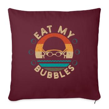 Fun Natation Manger Mes Bulles Nageur Nager Ges - Housse de coussin décorative 45 x 45 cm - bordeaux - Devant