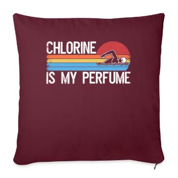 Drôle de nageur Nageur Chlore Est Mon Parfum - Housse de coussin décorative 45 x 45 cm - bordeaux - Devant