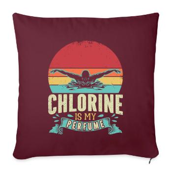 Drôle de nageur Nageur Chlore Est Mon Parfum - Housse de coussin décorative 45 x 45 cm - bordeaux - Devant