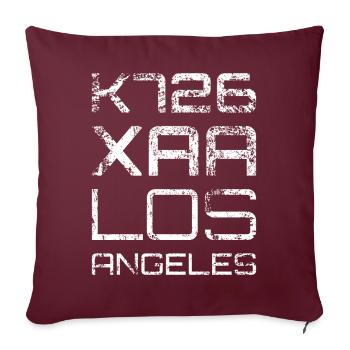 K726 XAA Los Angeles | Grunge | White - Sofakissenbezug 45 x 45 cm - Burgunderrot - Vorne
