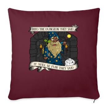 D20 Jeu de rôle - Ce sera amusant - Well Crap - Housse de coussin décorative 45 x 45 cm - bordeaux - Devant